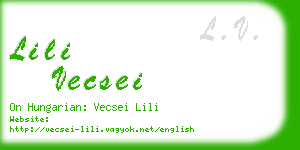 lili vecsei business card